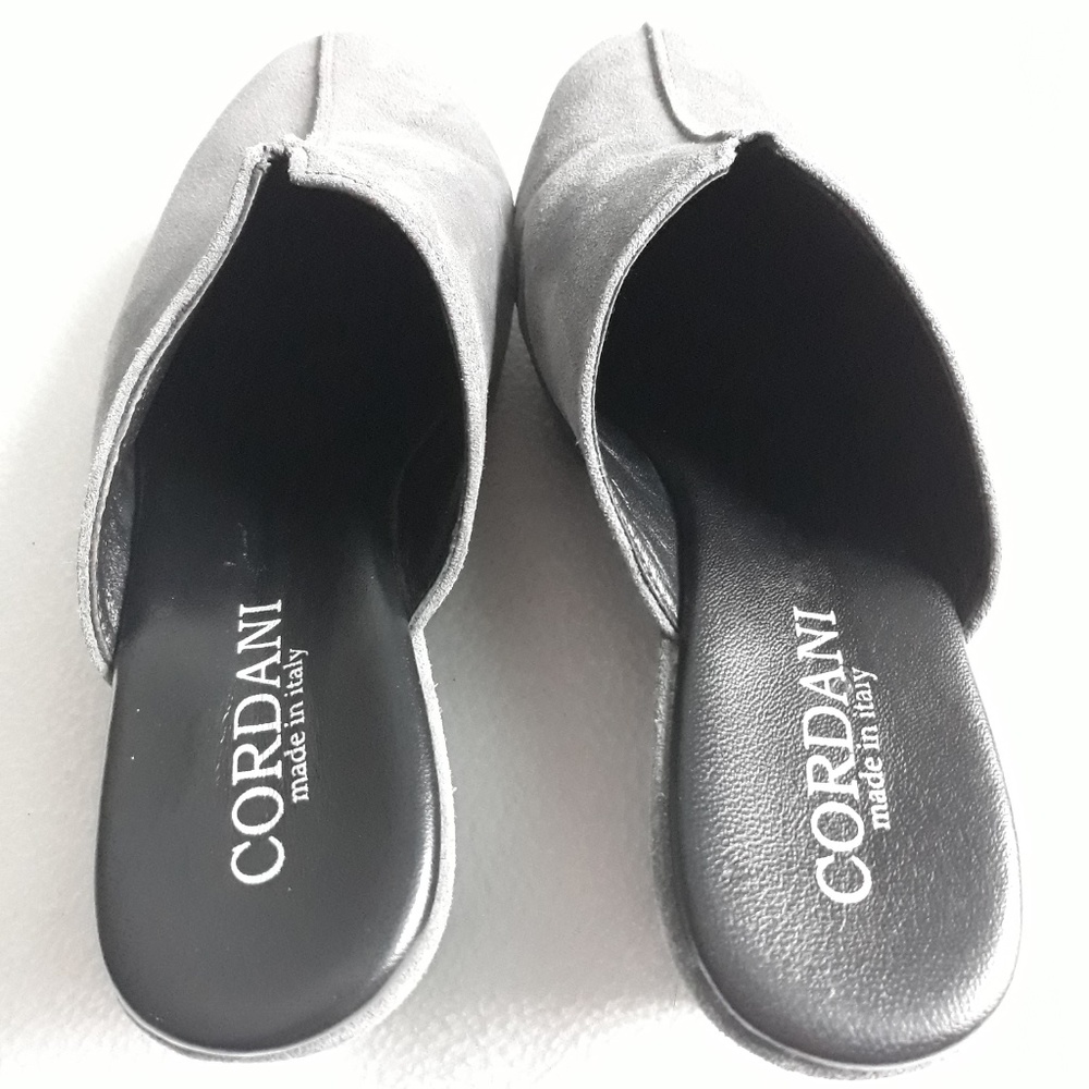 Cordani Pamela Gray Suede Block Heel Clogs Sz 8.5 - Picture 5 of 8